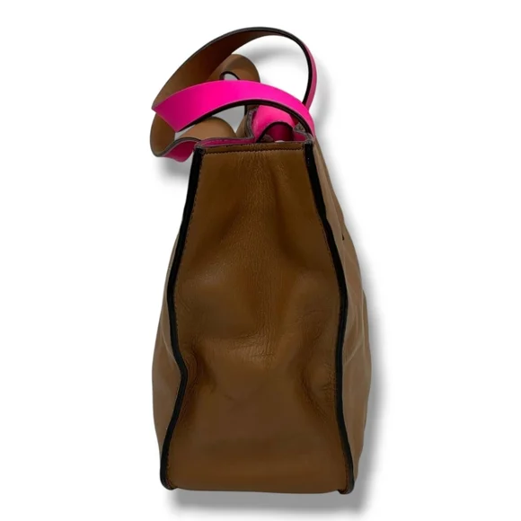 Kate Spade Bright Spot Avenue Grayce Leather Tote Cognac Brown & Pink - Picture 6 of 13